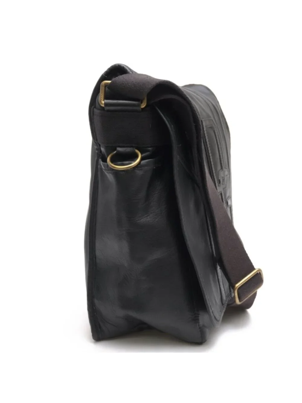 Dolce & Gabbana Shoulder Bag Leather Black DG Logo Vintage Wash